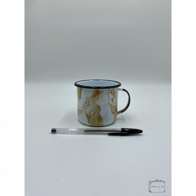 CANECA DE ÁGATA MANCHADA AMARELA