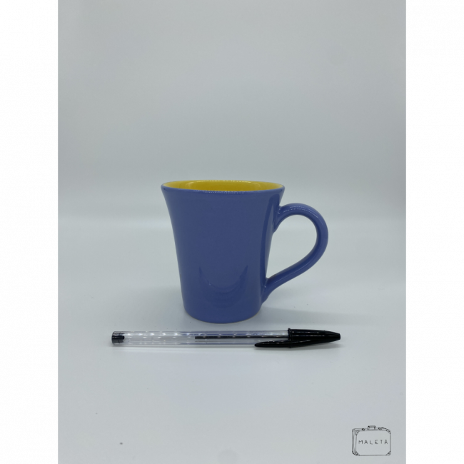 CANECA AZUL COM INTERIOR AMARELO