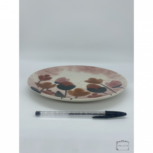 PRATO RASO COM ESTAMPA DE FLORES AQUARELA