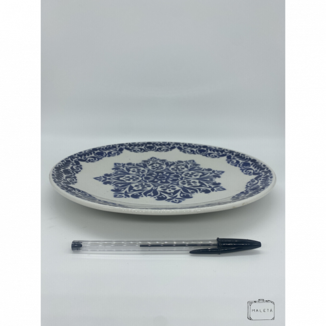 PRATO RASO COM ESTAMPA AZUL
