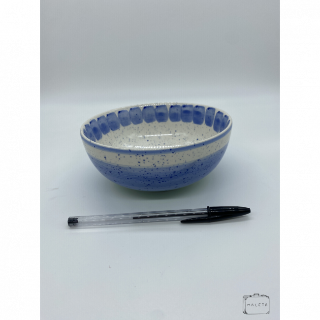 BOWL AZUL COM DETALHE VERDE NA BASE