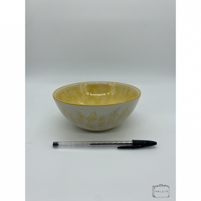 BOWL BRANCO COM FLORES AMARELAS