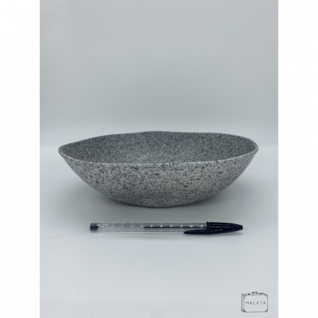 SALADEIRA ORGÂNICA GRANITO CINZA