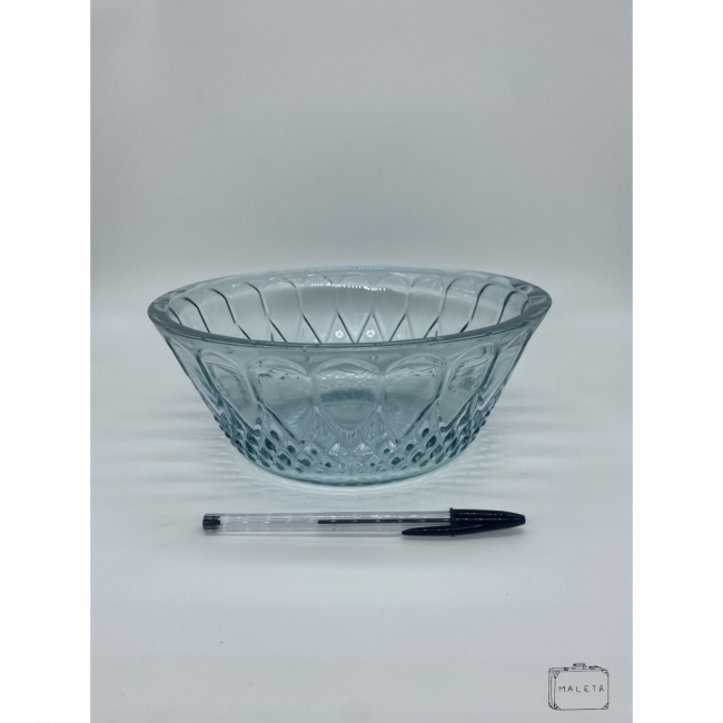 SALADEIRA DE VIDRO COM TEXTURA DE TRIÂNGULOS MÉDIA
