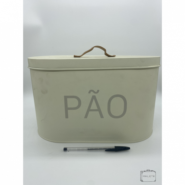 PORTA-MANTIMENTO PARA PÃO EM LATA CREME