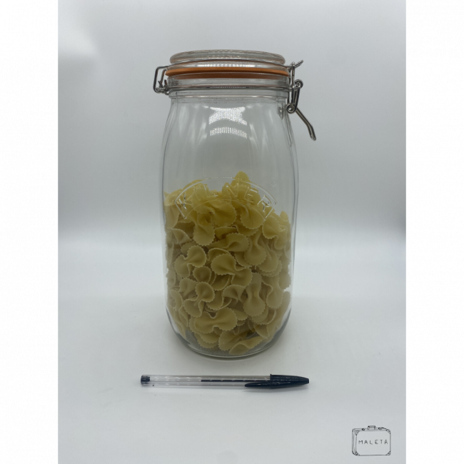 PORTA-MANTIMENTO DE VIDRO KILNER GRANDE COM BORRACHA LARANJA