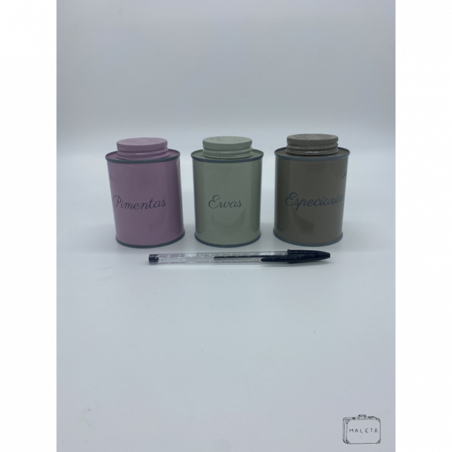 PORTA TEMPERO VERDE, ROSA E MARROM (CONJUNTO)