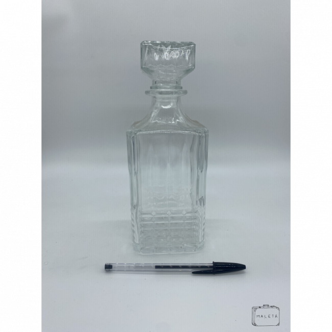 GARRAFA DE VIDRO TEXTURADA PARA WHISKY