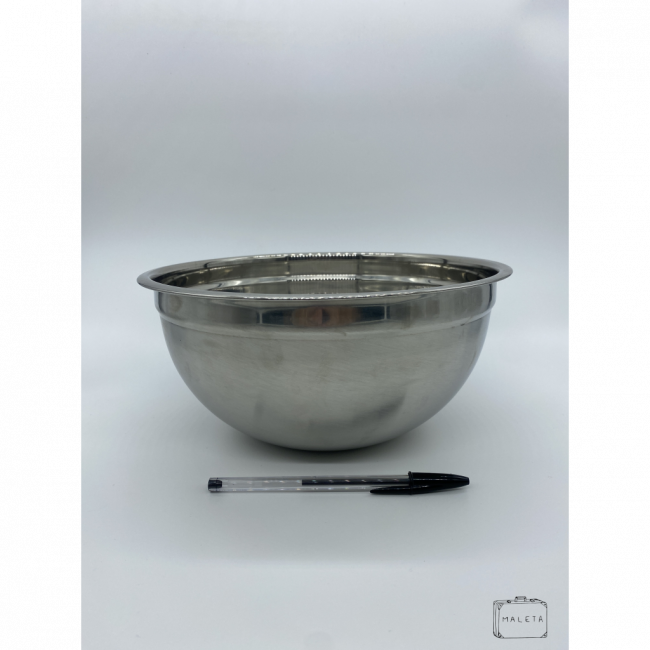 BOWL INOX ESCOVADO COM BORDA MÉDIO