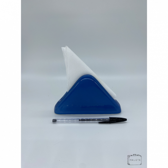 PORTA-GUARDANAPO PAPEL CERÂMICA AZUL