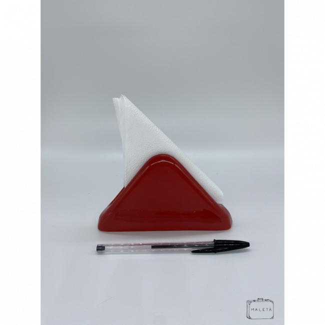 PORTA-GUARDANAPO PAPEL CERÂMICA VERMELHO