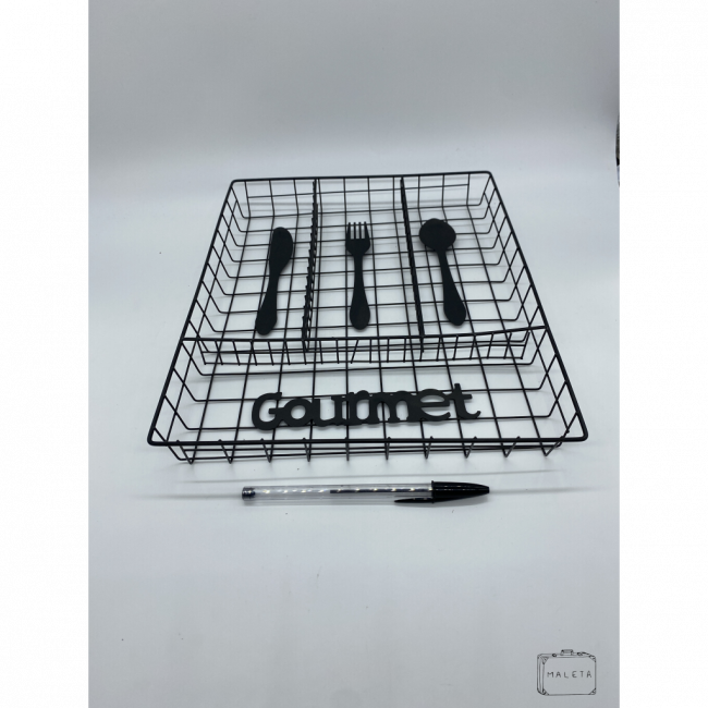 PORTA-TALHERES ARAMADO PRETO GOURMET