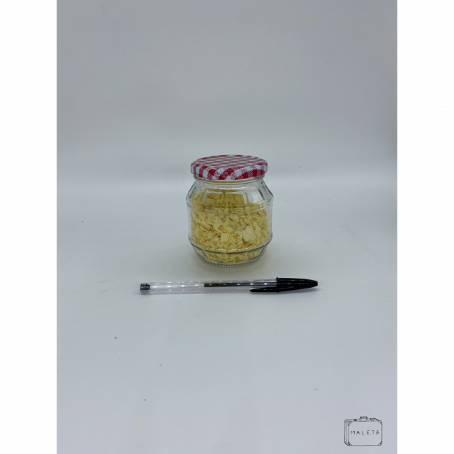 POTE DE VIDRO PEQUENO TAMPA ROSCA XADREZ VERMELHA
