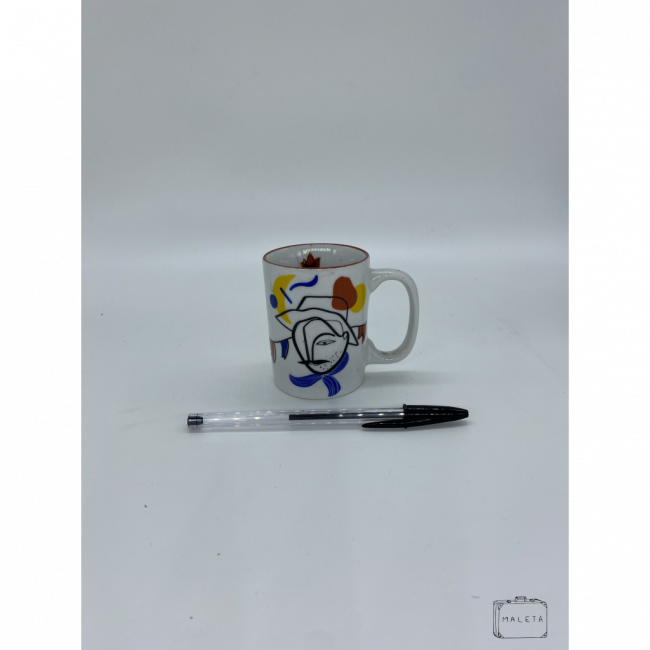 CANECA CERÂMICA BRANCA DESENHOS PEQUENO