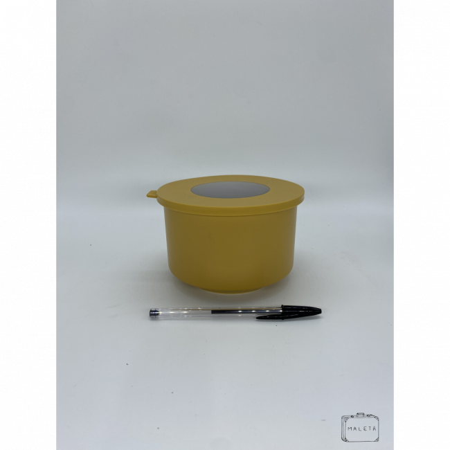 POTE DE PLÁSTICO AMARELO TAMPA COM VISOR