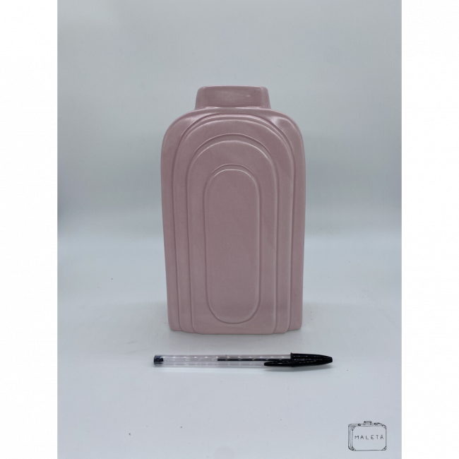 VASO CERÂMICA ROSA BEBÊ TEXTURA DREGAUS