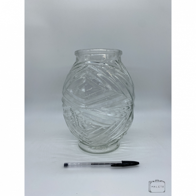 VASO VIDRO BOJUDÃO TEXTURADO LOSANGULOS