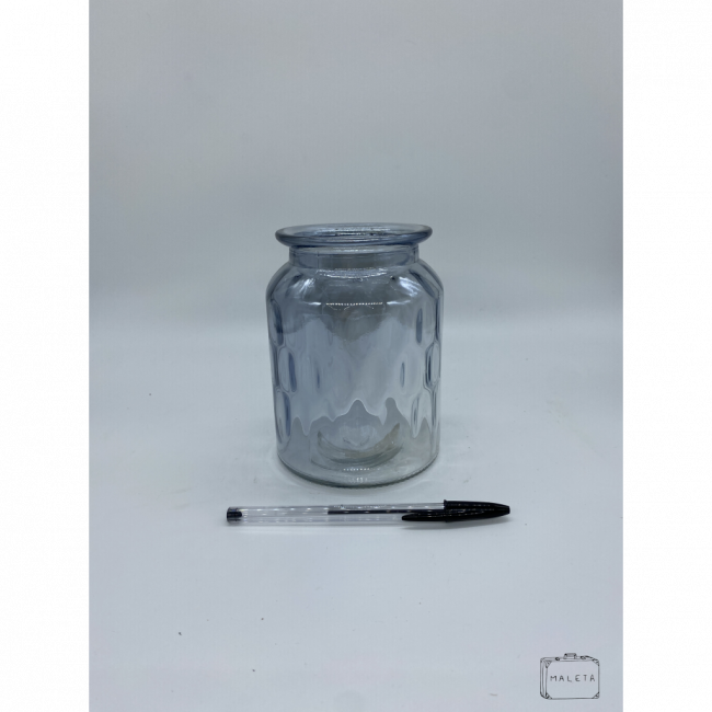 VASO VIDRO BAIXO AZUL \
