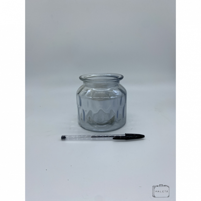 VASO VIDRO AZUL \