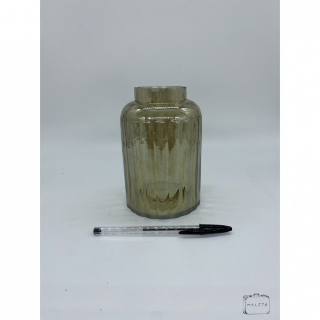 VASO VIDRO MARROM \