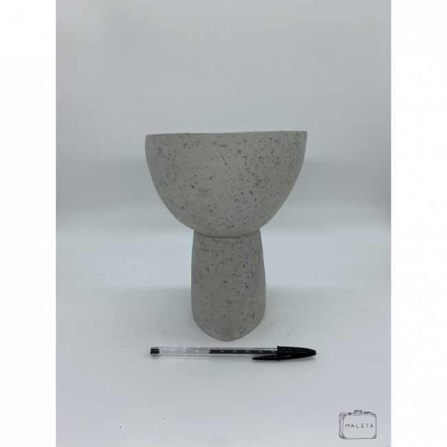 VASO CERÂMICA PINICO COR CIMENTO