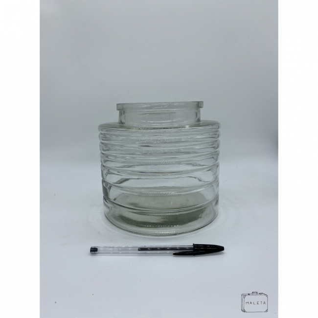 VASO VIDRO LARGO TEXTURADO
