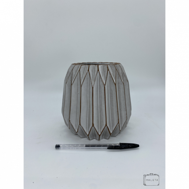 VASO CERÂMICA OFF WHITE SANFONINHA