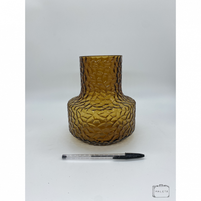 VASO VIDRO MARROM QUEBRADINHOS MÉDIO