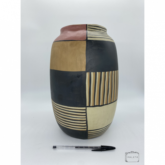 VASO CERÂMICA PINTURA ÉTNICA