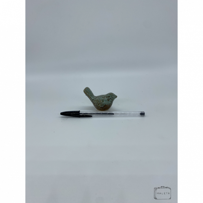 PÁSSARO CERÂMICA VERDE MINIATURA