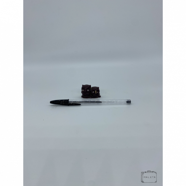 CORUJAS CERÂMICA MARROM MINIATURA