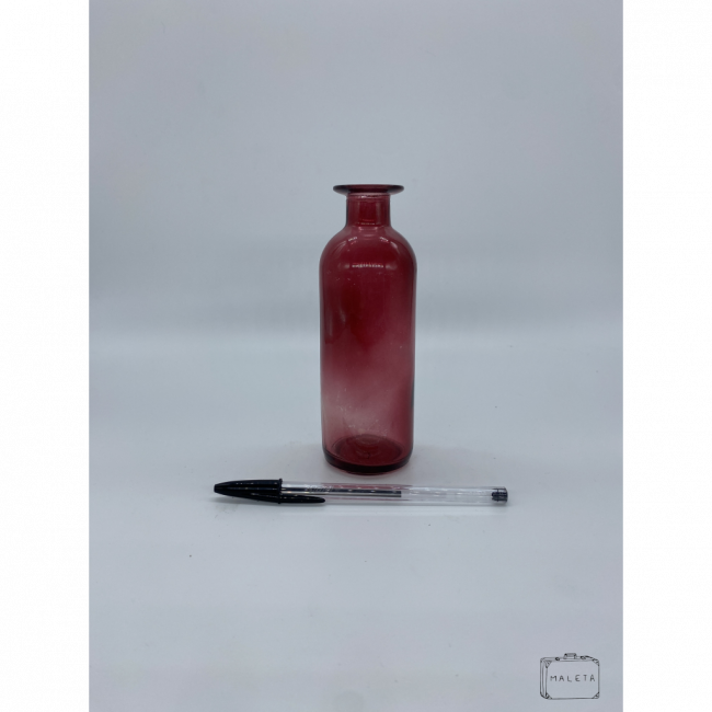 VASO VIDRO LISO VERMELHO PEQUENO