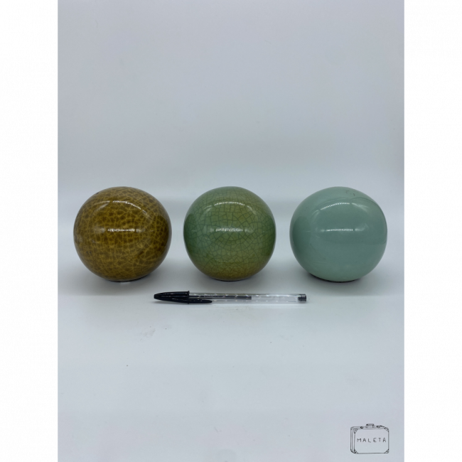 BOLAS DECORATIVAS (VERDE, AMARELO E VERDE CRAQUELADO)
