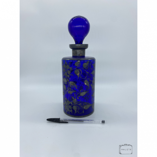 GARRAFA DECORATIVA AZUL (VIDRO)