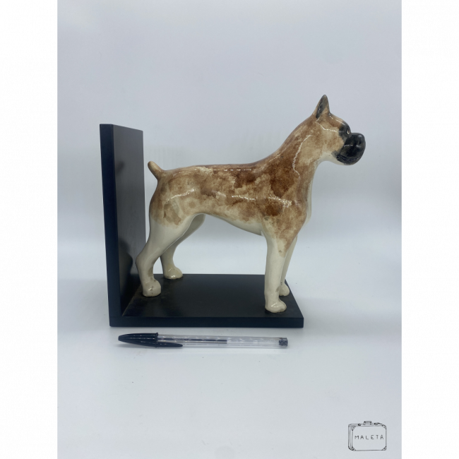 APOIO DE LIVROS PARA ESTANTE CACHORRO BOXER (02 PEÇAS)