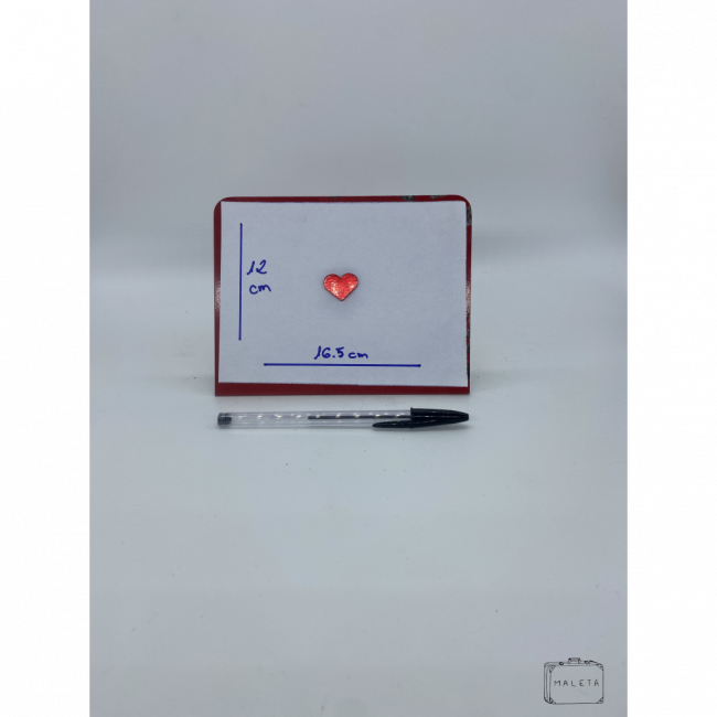 PORTA RETRATO MAGNÉTICO VERMELHO + CORAÇÃO IMÃ - 12X16.5