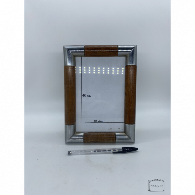 PORTA RETRATO MADEIRA COM DOURADO - 15X10