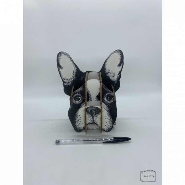 PORTA-CANETA BULDOG FRANCÊS