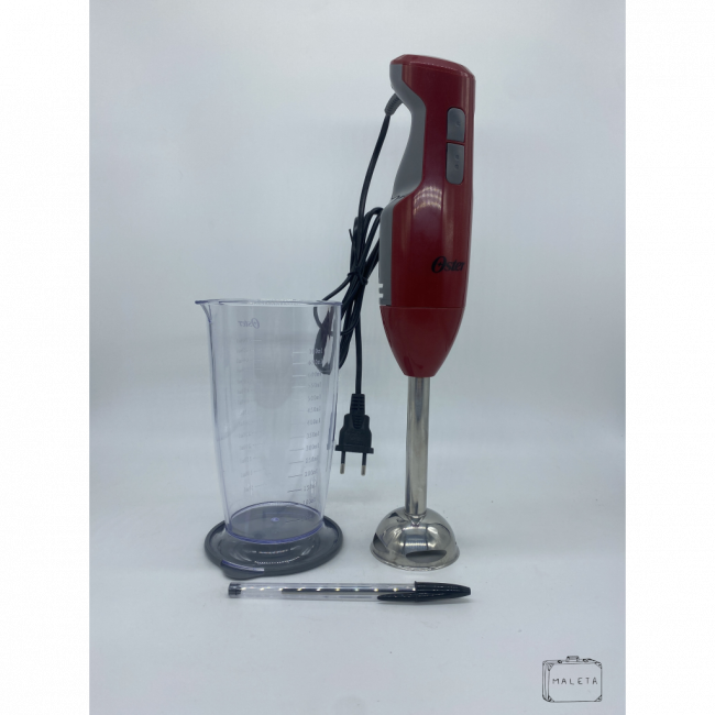 MIXER OSTER SIMPLES VERMELHO E CINZA