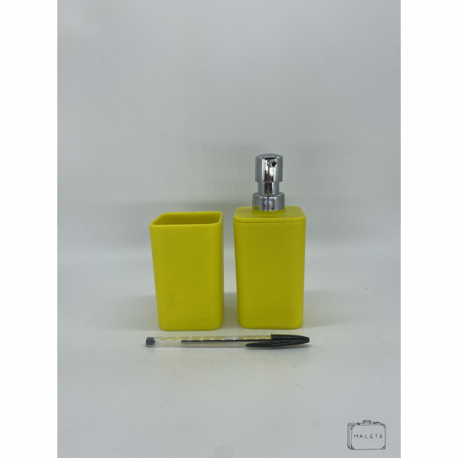CONJUNTO BANHEIRO PLÁSTICO AMARELO