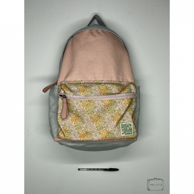 MOCHILA AZUL E ROSA ESTAMPA FLORES - EVERY DAY