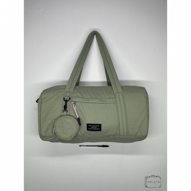 BOLSA TRANSVERSAL VERDE TACTEL COM BOLSINHA DE MOEDAS