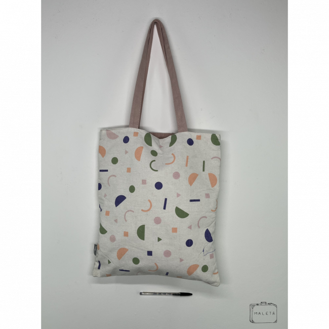 BOLSA LATERAL OFF WHITE ESTAMPADA - ALÇA ROSA