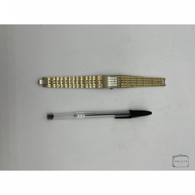 RELÓGIO DE PULSO DOURADO COM STRASS