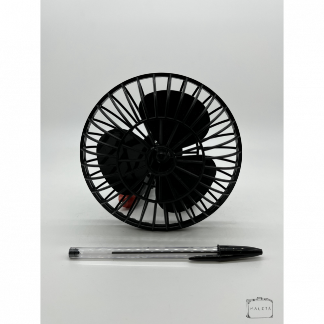 VENTILADOR PORTÁTIL PRETO POLIPROPILENO - 12 VOLTS (CARRO)