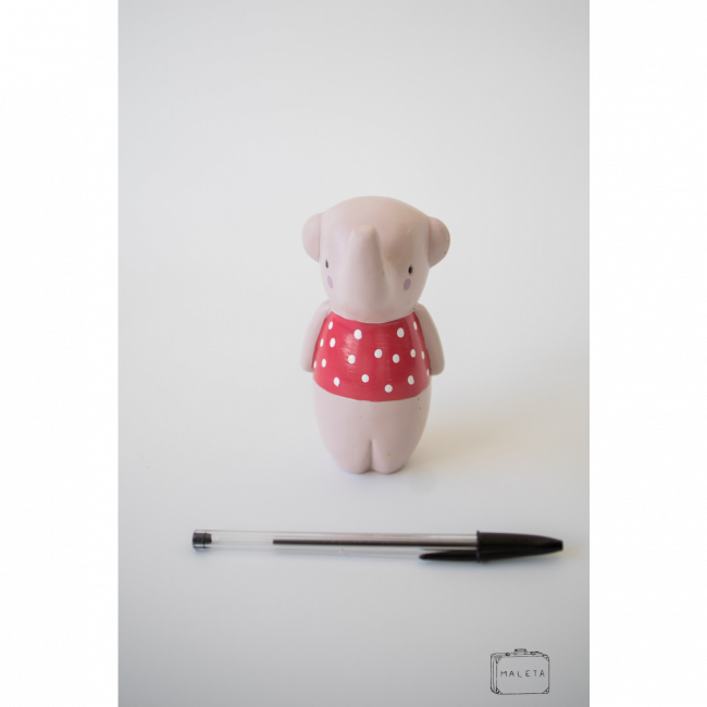 ELEFANTE DE CERÂMICA ROSA BEBÊ