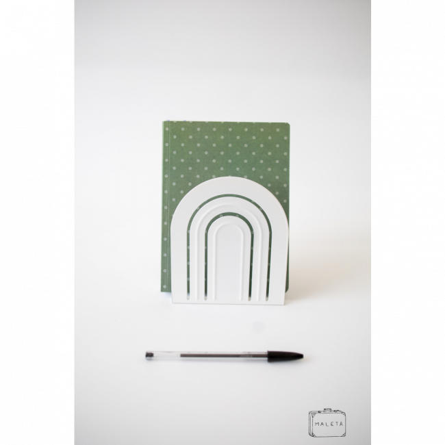 SUPORTE DE LIVRO DE FERRO BRANCO FORMATO ARCO