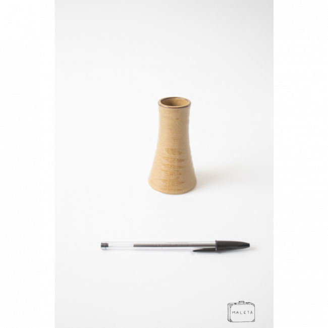 VASO DE CERÂMICA CÔNICO MARROM - PEQUENO