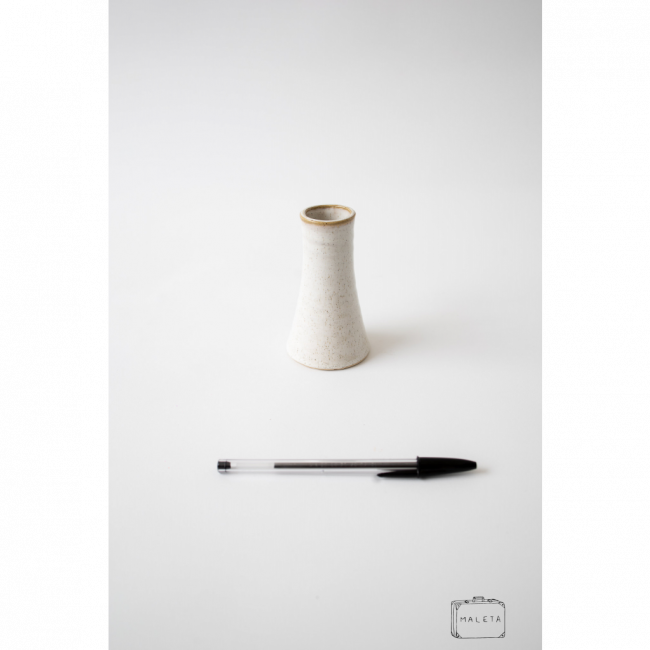 VASO DE CERÂMICA CÔNICO OFF WHITE - PEQUENO