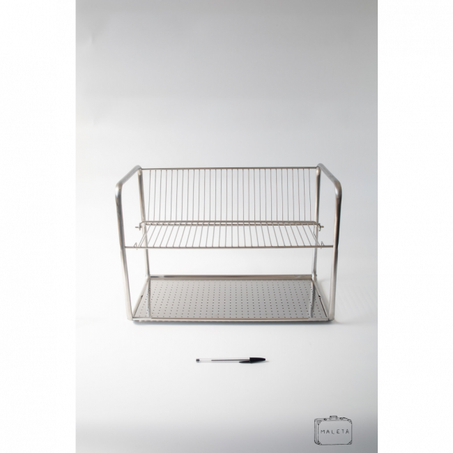 ESCORREDOR DE LOUÇA DE INOX DOIS ANDARES